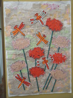 彼岸花と赤とんぼ