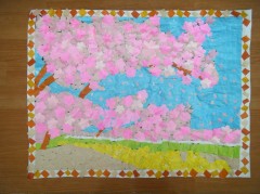 免々田川　貼り絵