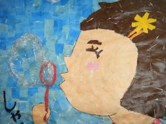 歌貼り絵　シャボン玉②