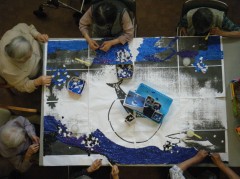 イルカの貼り絵