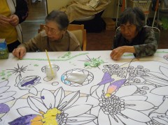 ミヤコワスレ　ガラス貼り絵③