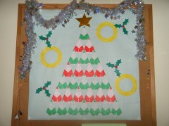 クリスマス　貼り絵切り絵