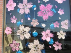 窓ガラス　桜